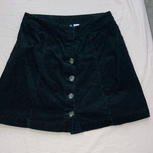 H&M Black Corduroy Skirt Size 6